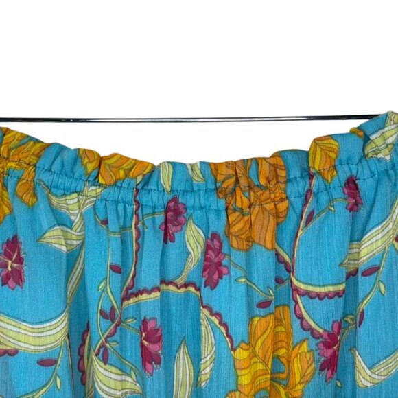 NWT Sofia Vergara 2-Way Off Shoulder Midi Dress Caneel Bay L Smocked - Picture 7 of 13